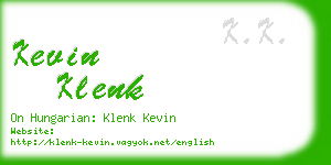 kevin klenk business card